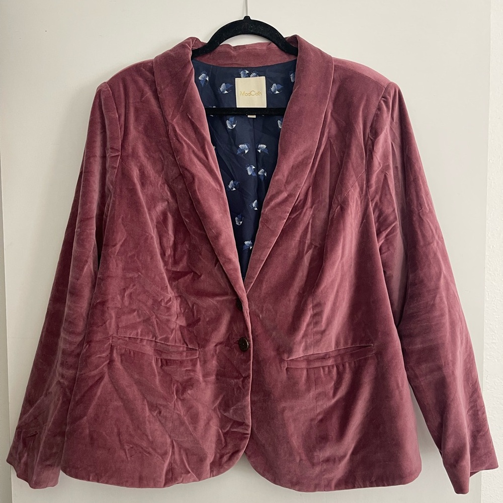 Dusty Mauve Velvet Blazer
